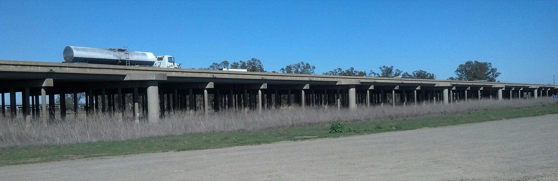 The I-80 Yolo Causeway crossing the Yolo Bypass
